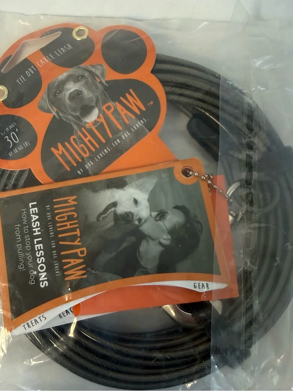 MIGHTY PAW Dogs Tie Out Cable LeasH NWT